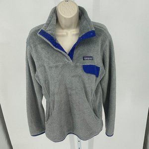 Patagonia Gray and Blue Snap-T Fleece Pullover